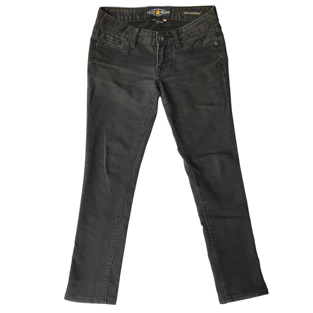 Lucky Brand Women Light-waxed Denim Lola Skinny Jeans size 0 / 25, Black